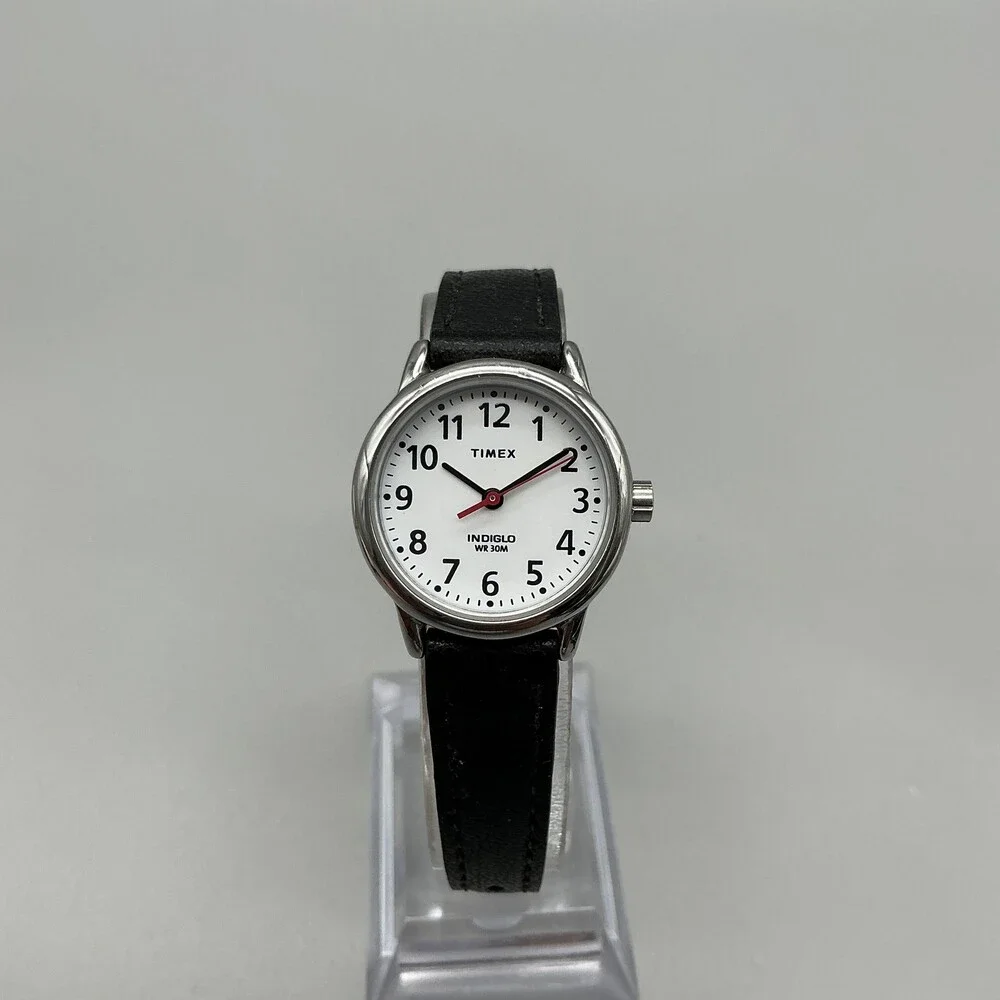 Timex Easy Reader Indiglo WR 30M Womens Watch 25mm Black Vegan Strap New Battery